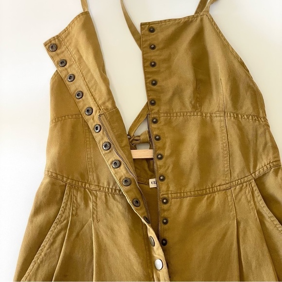 Ulla Johnson Effie Wide Leg Tie Back Apron Jumpsuit Ochre 2 - Picture 10 of 16